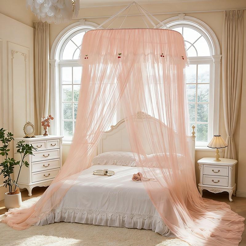 Elegant French-Inspired Dome Mosquito Net With Fine Mesh Foldable Hanging Canopy Bed No Installation Required