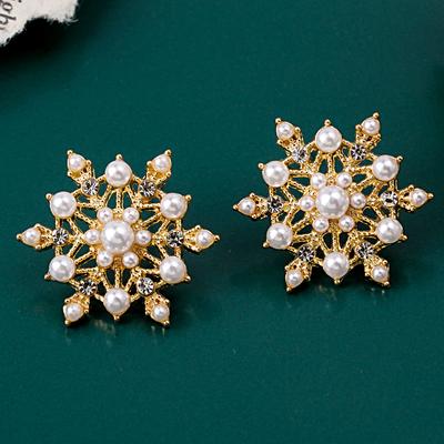Сережки-пусети Жіночі Dream Flash Diamond Snowflake Pearl, Елегантні та Чарівні Сережки, Нові Трендові Сережки