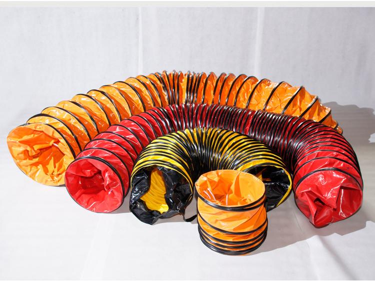High-Temperature PVC Nylon Retractable Ventilation Duct for Mining and Tunnel Exhaust Fans