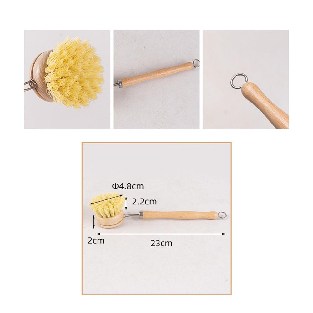 Dish Cleaning Brush Long Handle Pan Brush Solid Dish Scrubber Brush Wear-resistant