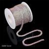 1 Yard 2 Reihen 1 Reihe Kristall Strass Kette Aufnähen Aufkleben Perlen Besatz Kupfer Kette Für Kleidung DIY Schmuckherstellung Zubehör