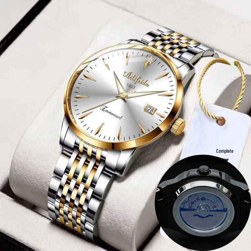 Aili Feida Men's Quartz Watch: Transparent Back, Luminous Dial, Popular On Douyin.