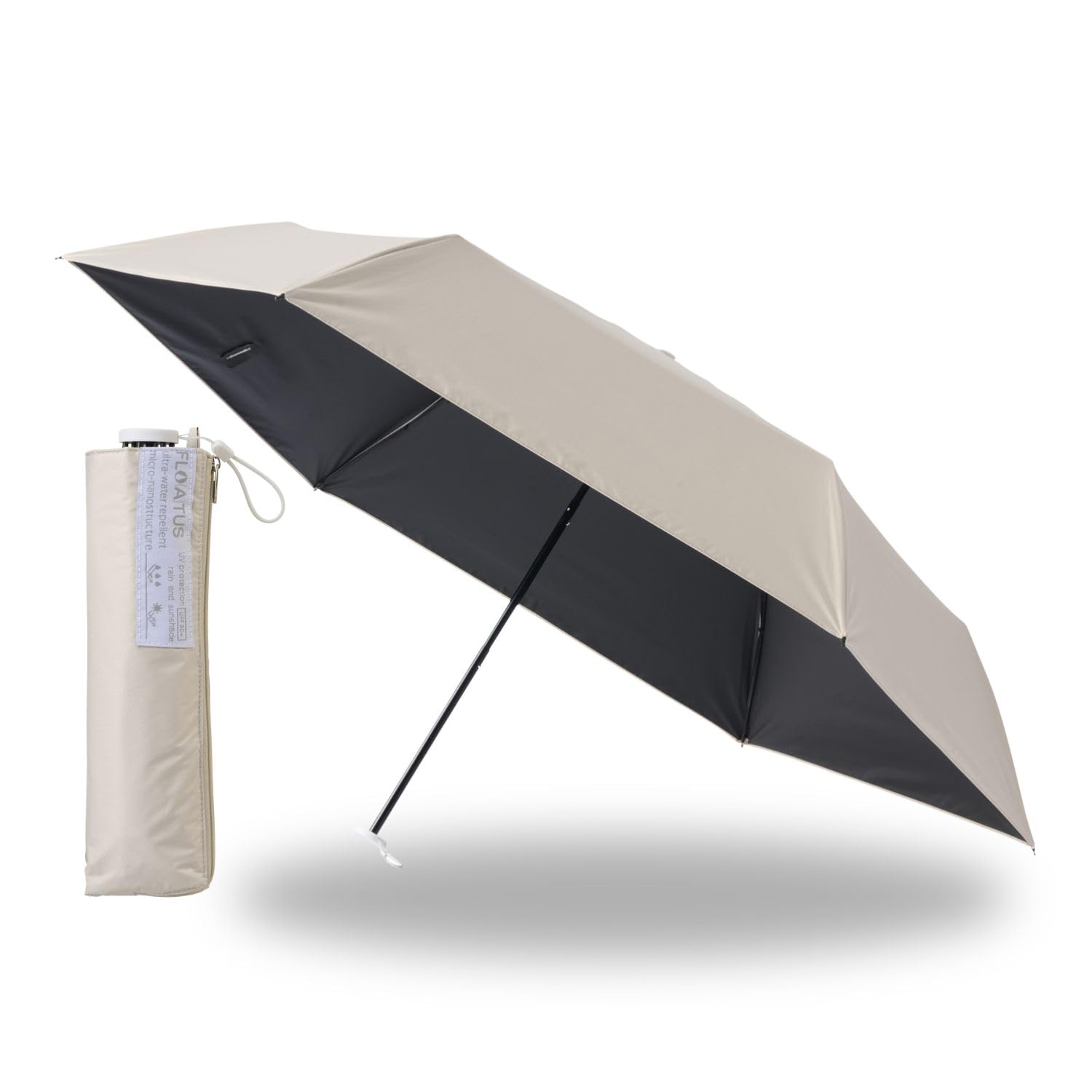 

FLOATUS Складной Супер Водоотталкивающий Теплоотражающий УФ Ветрозащитный Высший Класс 5 Воды Для Солнечной и Дождливой 60см Бежевый [Moonbat] Зонт от солнца, Зонт, Водоотталкивающий, Блокирующий, бежевый