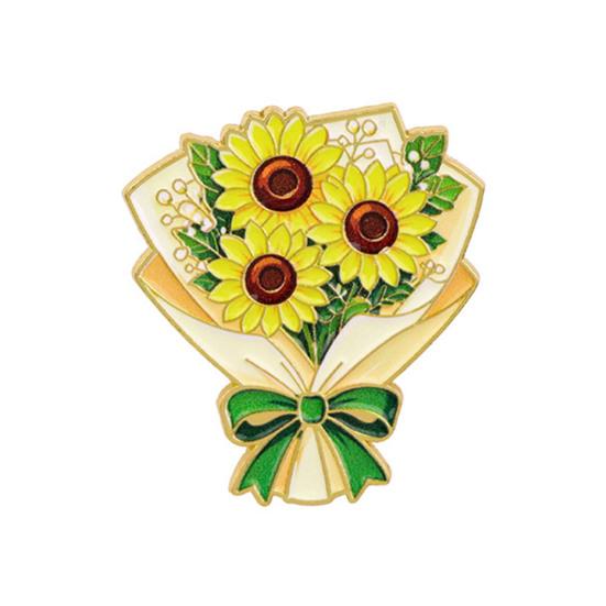 Sophisticated Coat Accessory Bouquet Brooch Pin for Women, Enamel Romantic Flower Jewelry, Durable Women Zinc Alloy Floral Lapel Coats Dresses