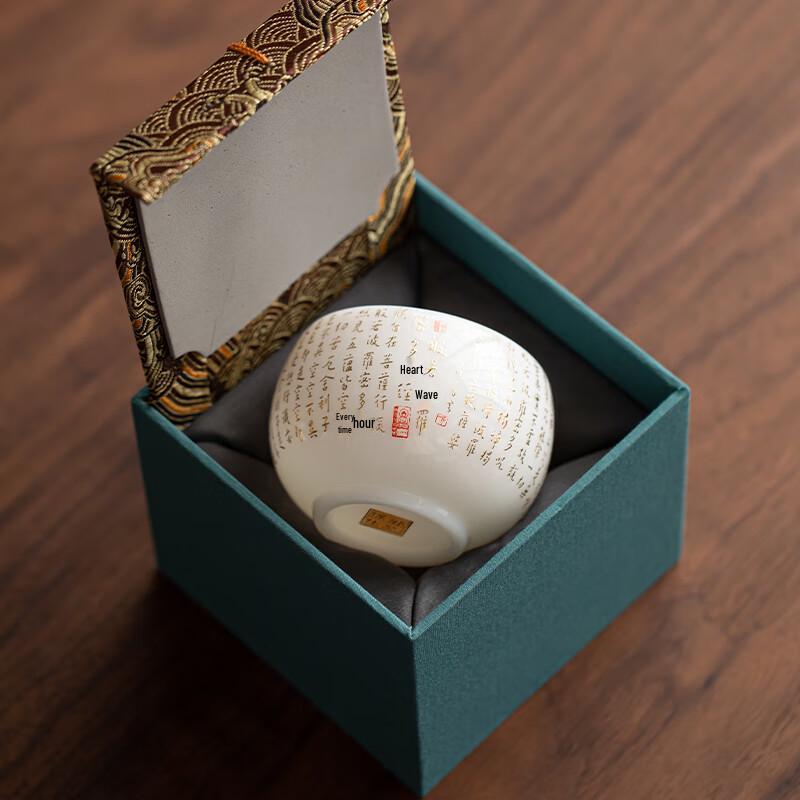 Su-Style Ceramic Ice-Jade Heart Sutra Meditation Tea Cup