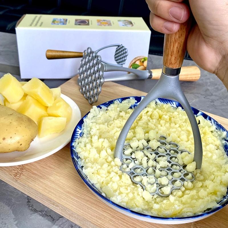 Aluminum Alloy Potato Masher Manual Fruit Vegetable Pressure Mud Machine Bean Masher Kitchen Tool Potatoes Crusher