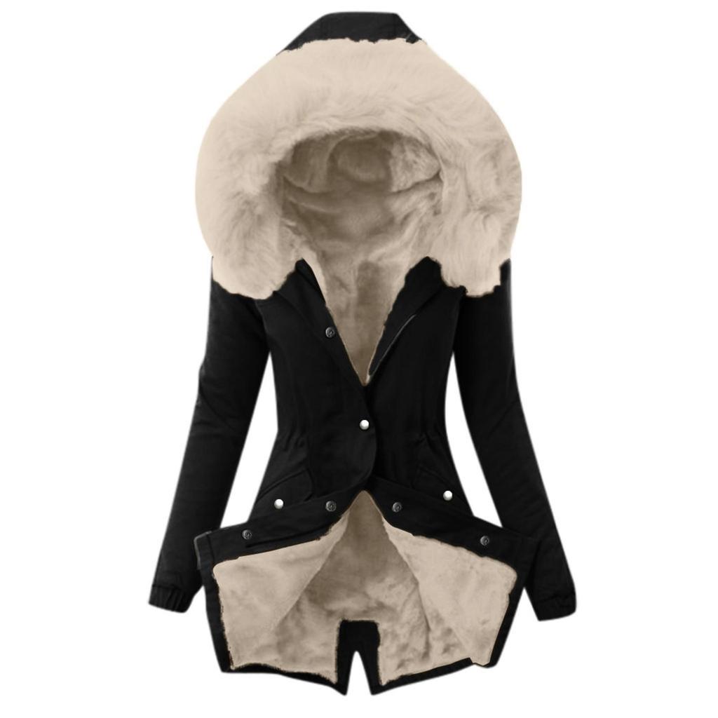 European Size Women's Mid-length Hooded Cotton Parka Coat - Winter Warmth