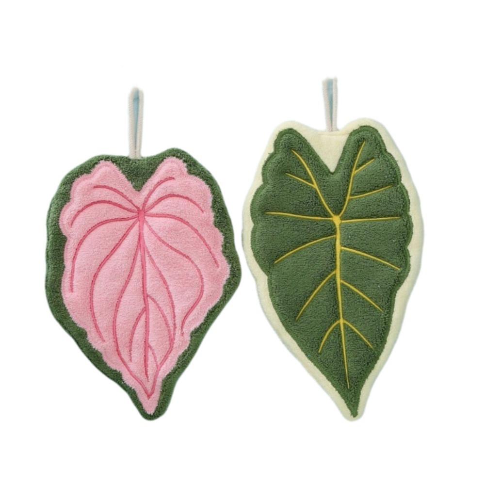 

2 Piece Washable Leaf Shape Hand Towel Quick Dry Children s Hand Towel Kitchen Towel Rest Room 2 Pcs