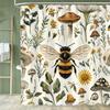 Vintage Botanischer Druck Blumiger Duschvorhang, Badezimmer Dekorativer Blumen Duschvorhang, Wasserdichter Duschvorhang Mit Haken