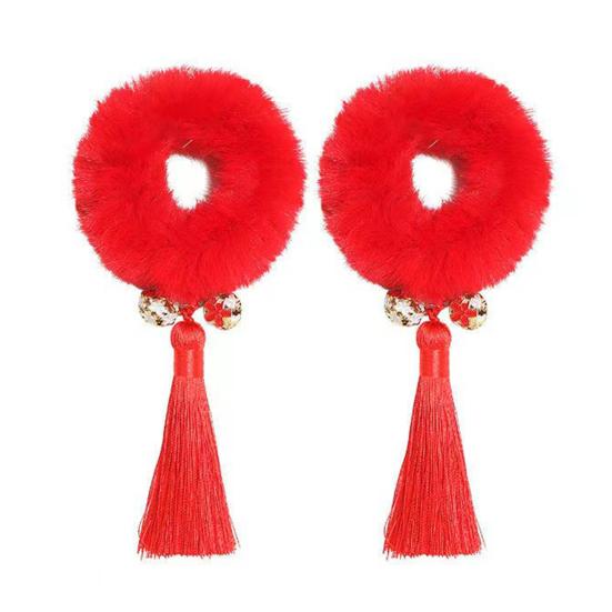 

Резинки для волос красные подарки высокая эластичность очаровательные китайские новогодние детские резинки для волос Round Ring