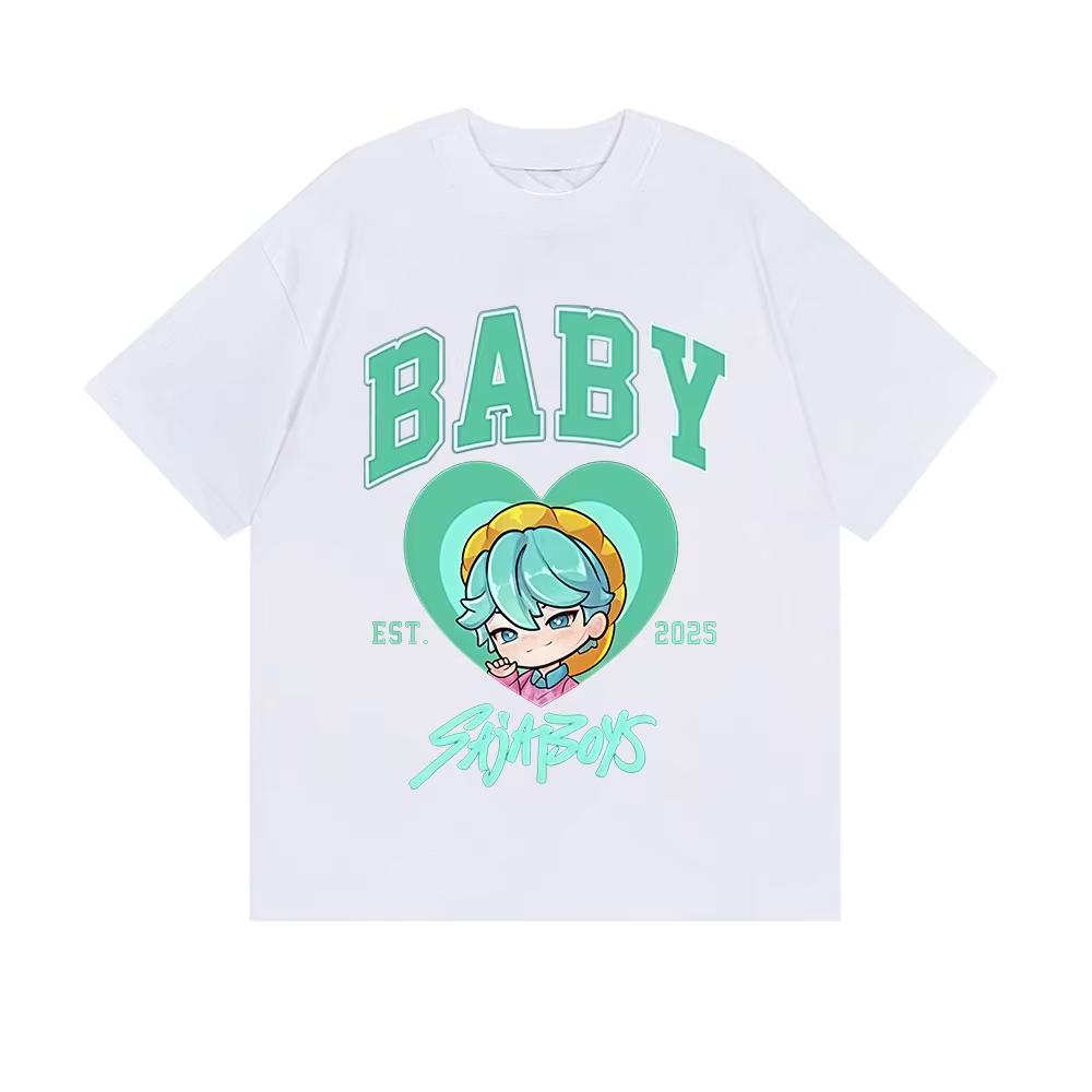 Baby Saja Boys 2025 K-pop Demon Hunters Graphic T Shirt Men Women O-Neck Fashion Cozy Cotton Short Sleeve T-shirts Harajuku Tops