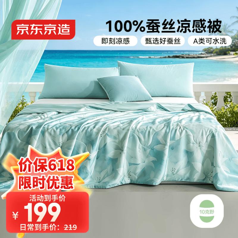JD Collection 100% Tussah Silk Summer Cooling Quilt 1.5m Single