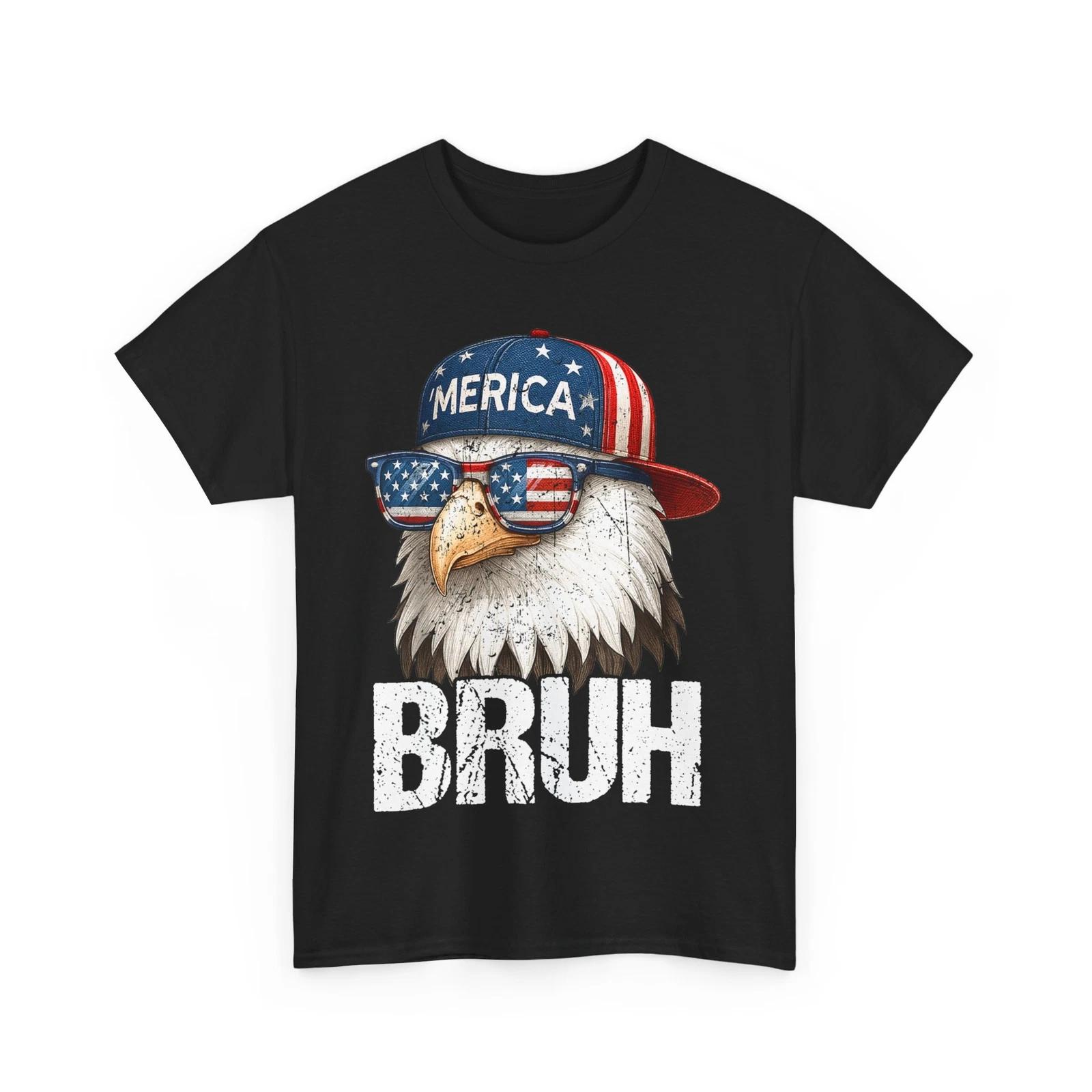 Eagle American Flag Sunglasses Bruh Fourth 4th of July Shirt XL