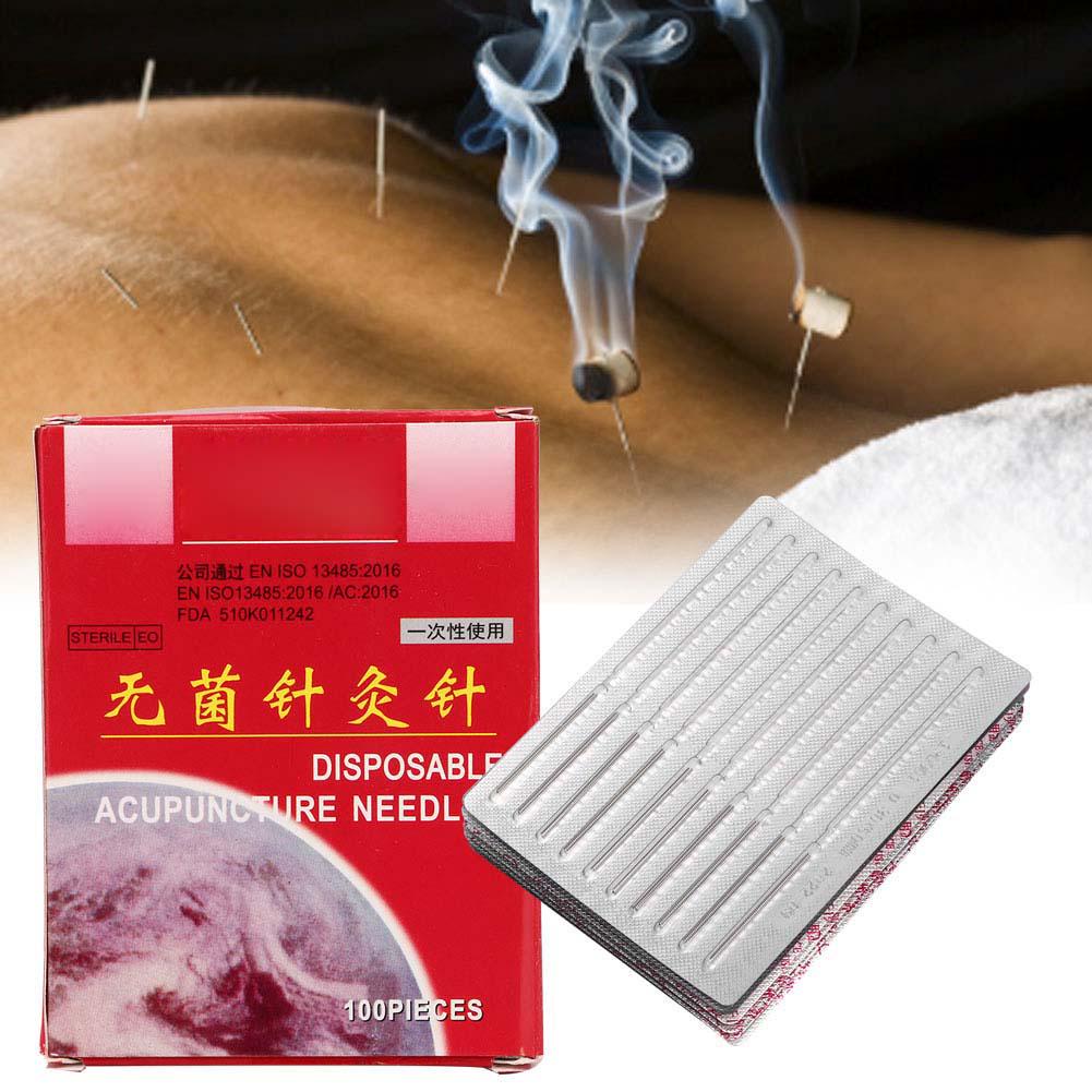 100pcs   Box Disposable Acupuncture Needle Stainless Steel Sterile Needle0.25 X 25