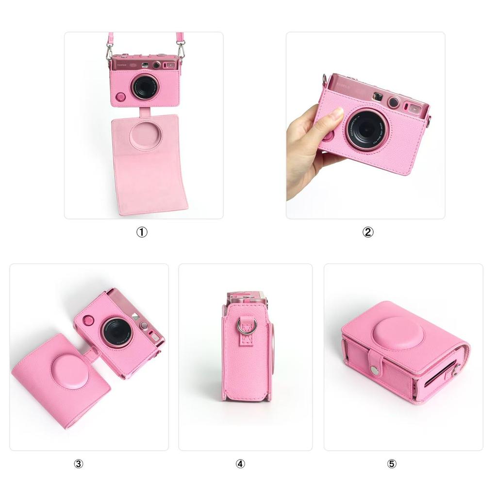 Instax Mini Evo Case for Fujifilm Instax Protective Full Scratch Shoulder PU Easy to Easy to Magnetic Snap Film, Cover, Protection, Prevention, Strap,