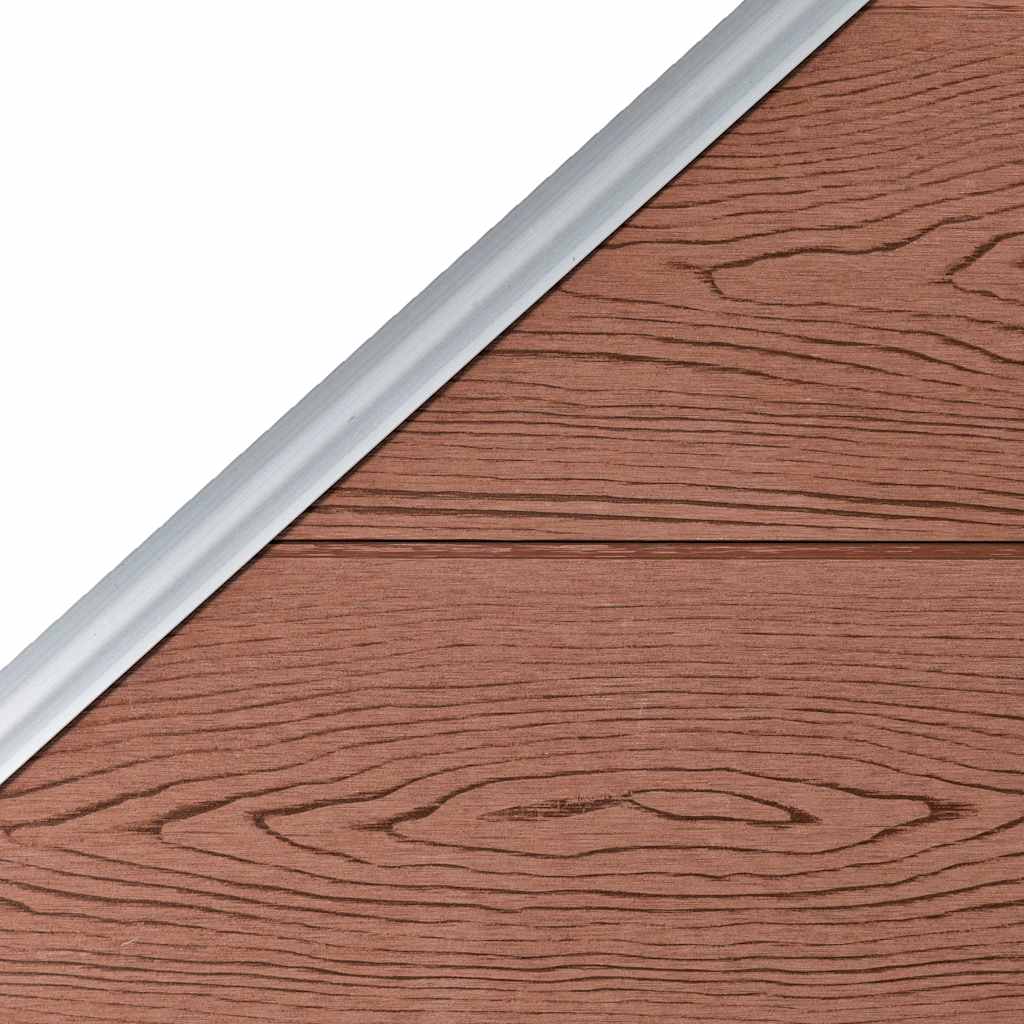 WPC Fence Set: 1 Square Panel + 1 Diagonal Panel 273 x 186 cm Brown