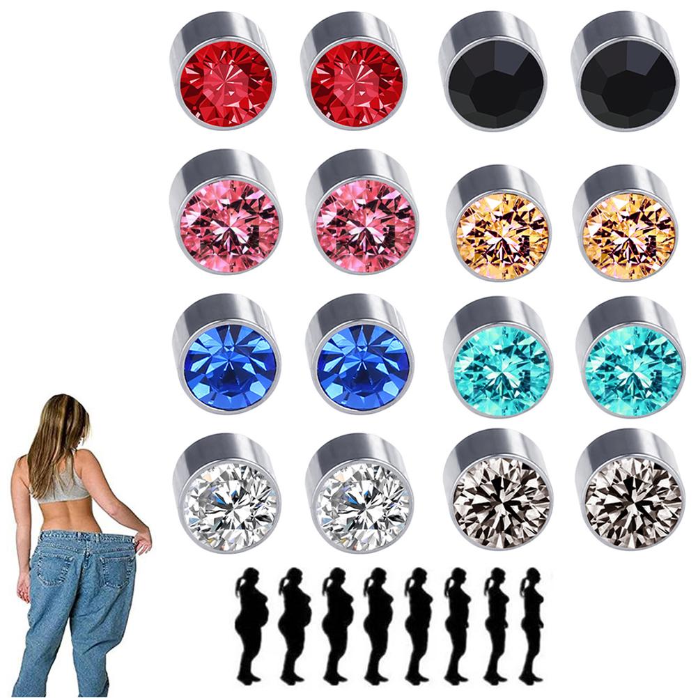 8 Pair of Magnetic Ear Stud Body Slimming Lose Weight Earrings Non Pierced Jewelry Gift