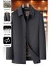 2025 Winter High-End Men's Wool Coat with Detachable Down Liner - Double-Sided Casual Jacket for Middle-Aged and Elderly