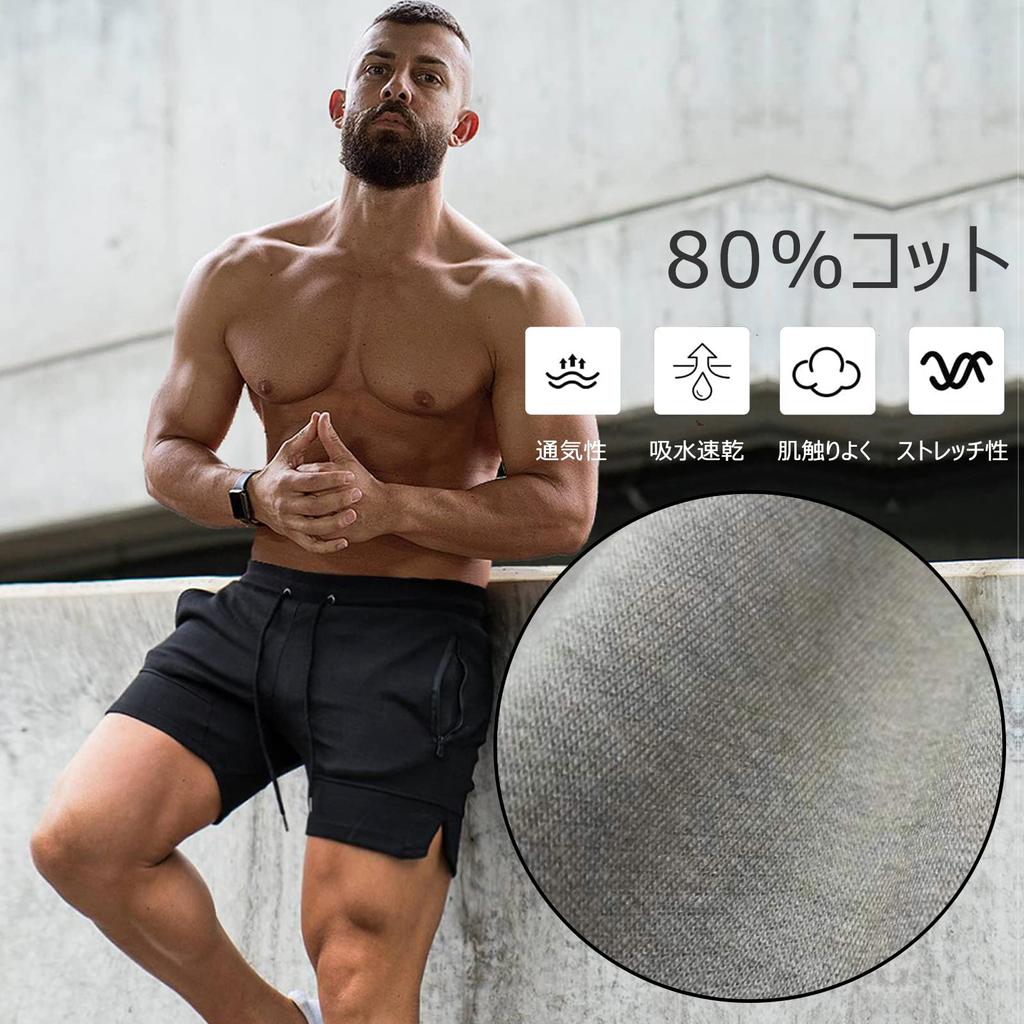 Manatsu Life Cvičební šortky na léto DK88 Pánské, Odvádějící vlhkost, Rychleschnoucí, Pružné, Šortky, Oblečení, Sportovní oblečení, Spodní díly, (L, námořnictvo)