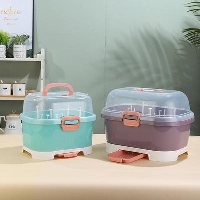 Plastic Baby Bottle Dustproof Storage Box for Tableware and Accessories