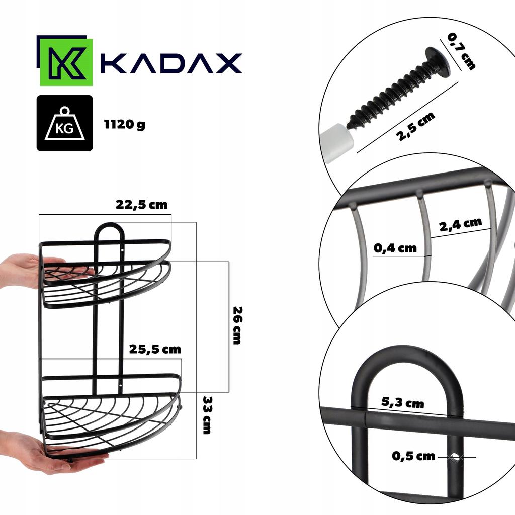 KADAX Eckregal Wandmontage Badezimmer Schwarz