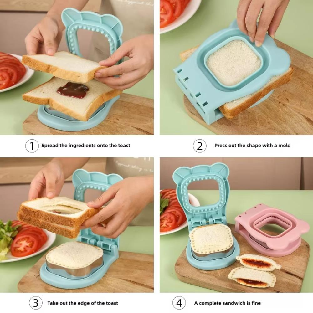 Bear Shape Sandwich Press Mould Stainless Steel Bread Mold Kawaii Toast Cutter  Pastry