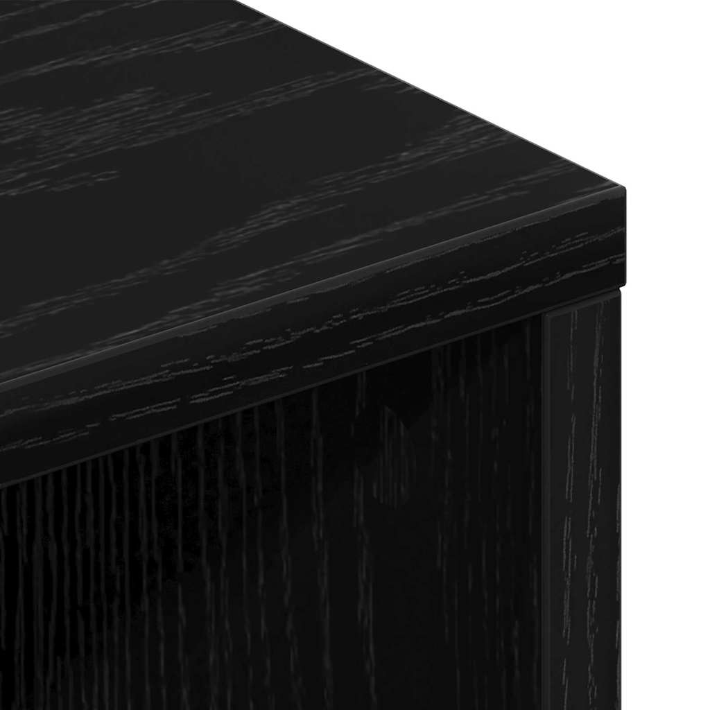 TV Cabinet in Black Oak Look 150 x 30 x 44.5 cm