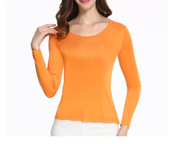 Women's High-End Mulberry Silk Double-Sided Knit Slim Fit Long Sleeve Top