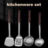 4PCS Kitchenware Set Stainless Steel Cooking Utensils with Anti-Slip Scalding Protection Handles Utensils for Kitchen Cafes Restaurants