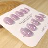 100% HANDMADE Round Shape Fake Nail Set With Glue Art Ice Cream Slightly Transparent Gray Purple Cat'S Eye Short Laser Rainbow Nails Reusable