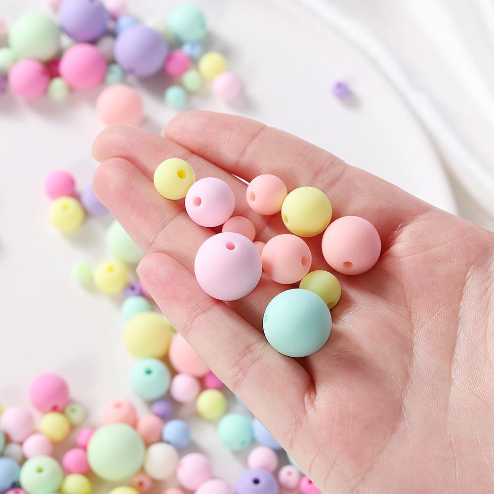 20Pcs/Lot 14mm Round Matte Acrylic Frosted Beads Loose Spacer Beads For Jewelry Making DIY Bracelet Necklace Accessories