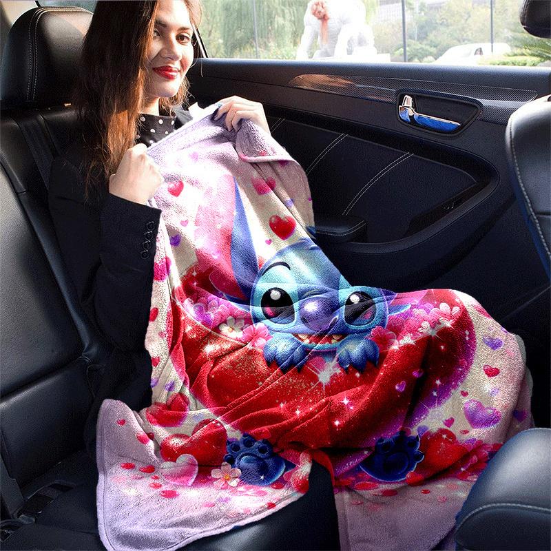 1pc Stitch Printing Blanket - Soft, All-Season Throw for Living Room, Bedroom,Travel