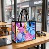 Trendy Tropical Leaf Printed Tote Bag Casual Large Capacity Reusable Daily Shoulder Bag for Women