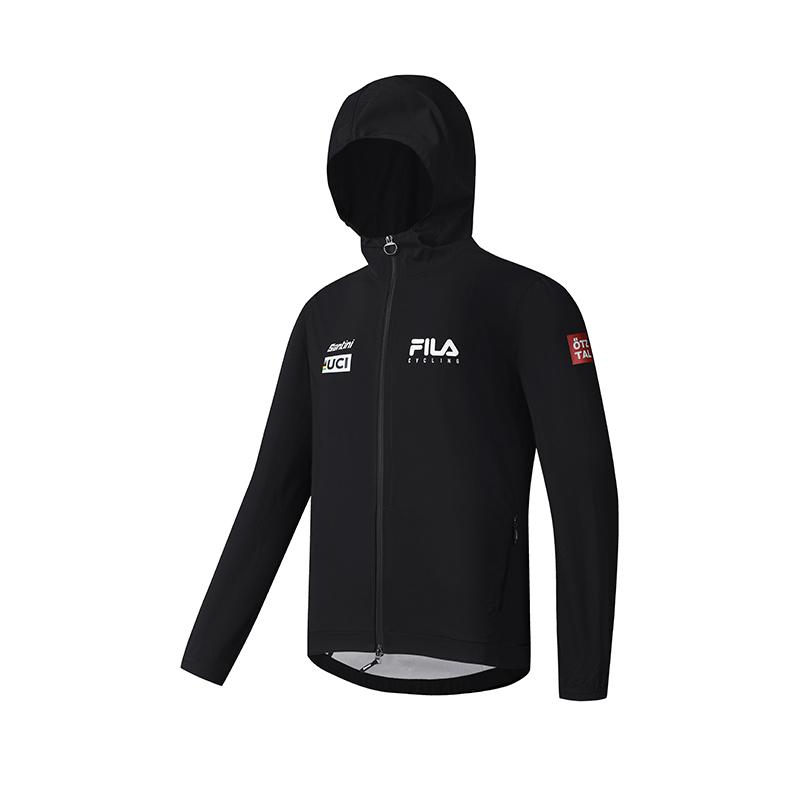 Fila Cycling Brand Logo Fashion Sports Hooded Jacket Men Jacket Deep-Black A11M518705F-BK
