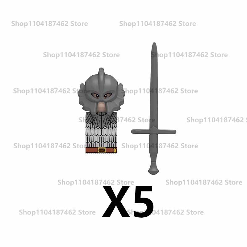 Medieval Military Castle Knight Army Set Building Blocks Green Dragon Wolf Warrior The War of Roses War-horse Weapons Brick Toys