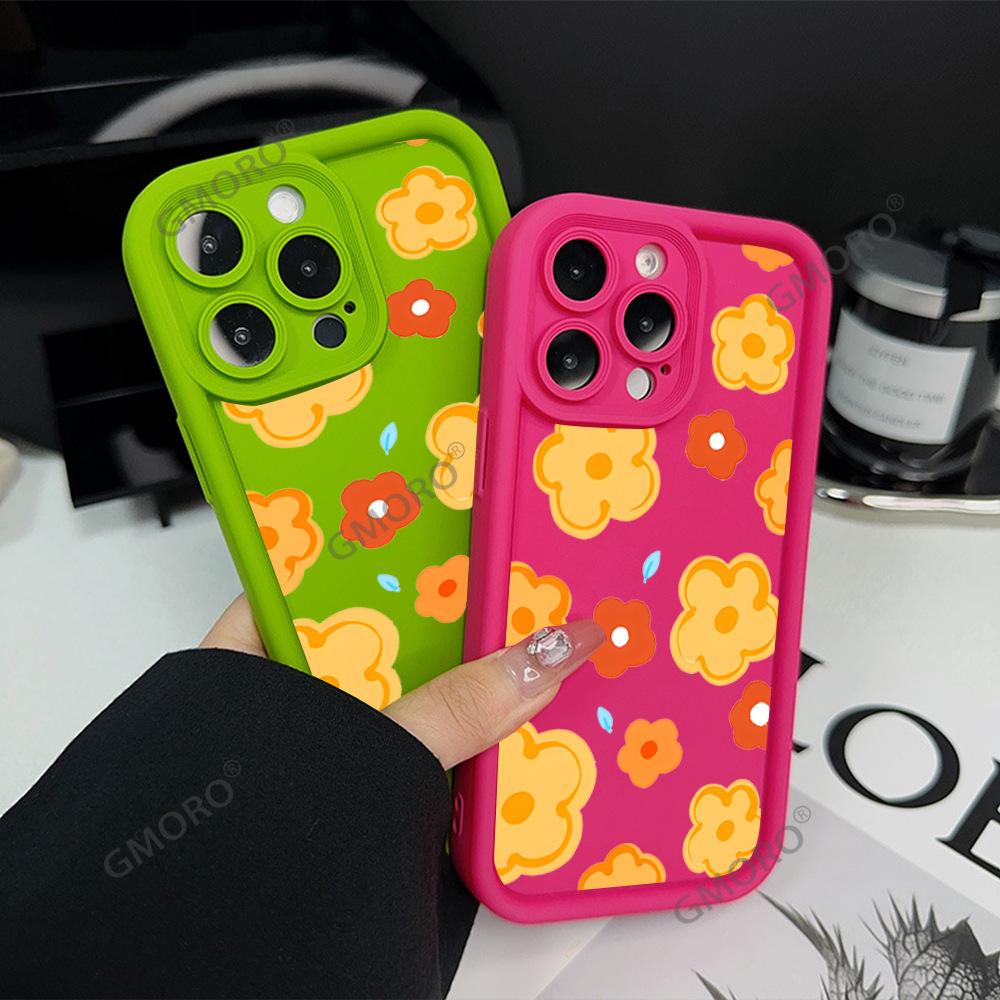 Full Screen Oil Painting Yellow Flower Suitable for Apple 16promax High Value Mobile Phone Case 17 Silicone Soft Case