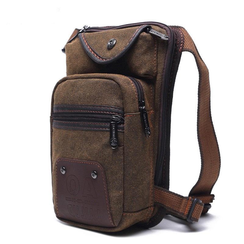 New European and American Retro Outdoor Sports Leg Bag Canvas Waist Packs Fashion Men's Messenger Bag