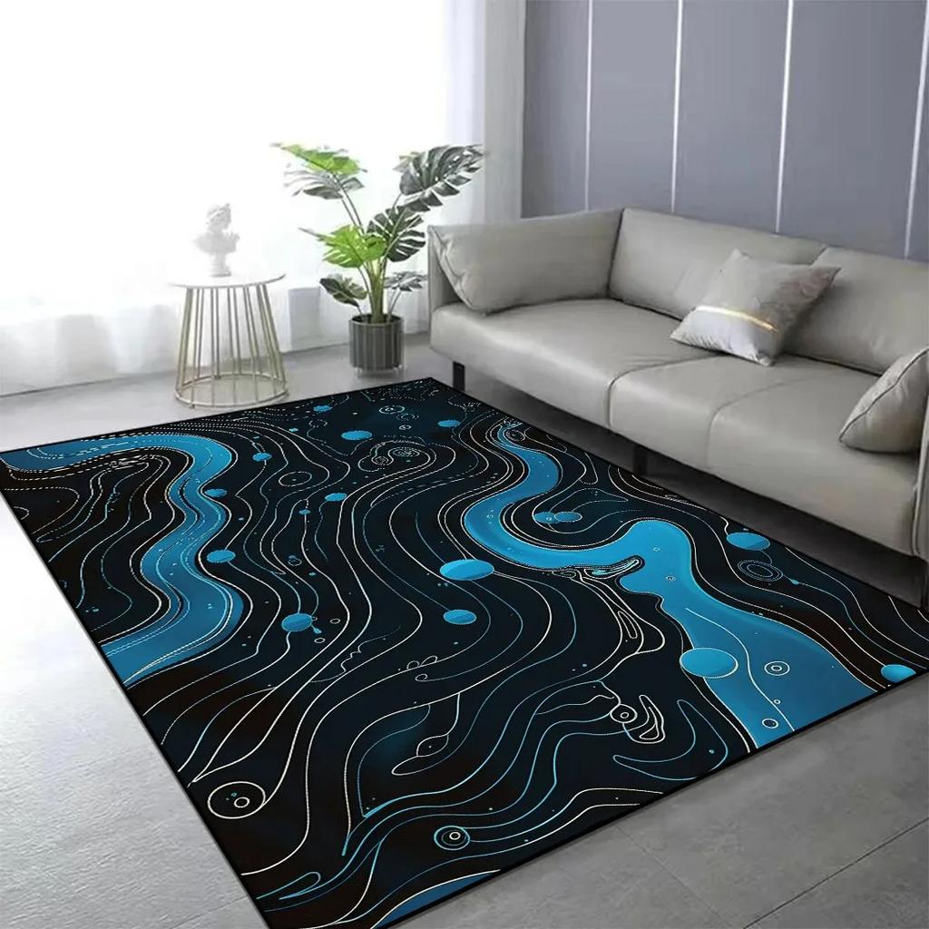 Nordic Abstract Style Carpet Living Room Bedside Floor Mat Non Slip Balcony Corridor Doormat Coffee Table Decor Accessories Rug
