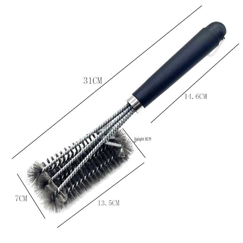 3-Pack Short Handle Steel Wire BBQ Cleaning Brush