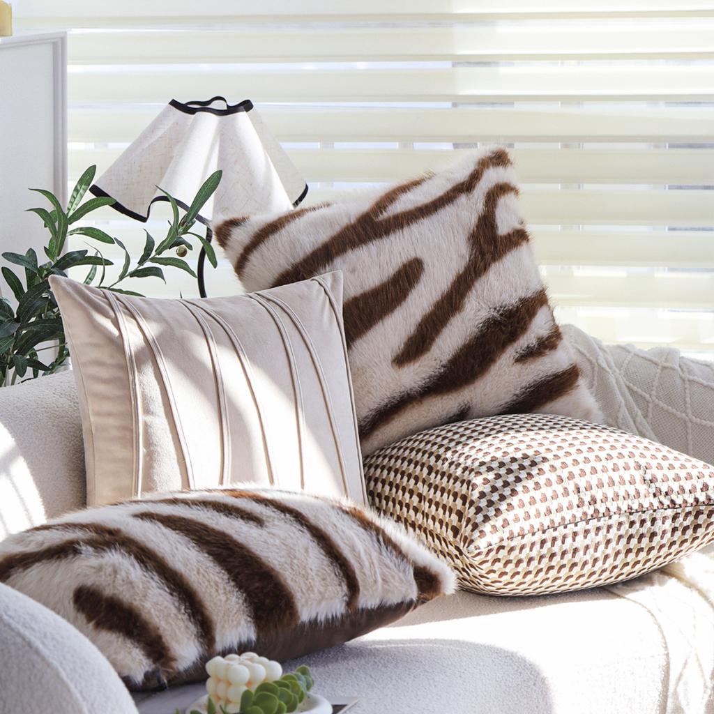 Second-hand Coffee Color Pillow Case, Light Luxury and High-end Living Room Sofa Cushion Pillow Case, Sofa Rectangular Pillow