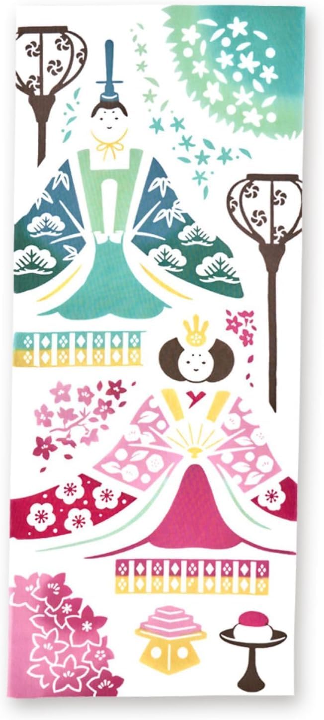 

Miyamoto Kenema Chusen Tenugui ручной работы Весна Куклы Хина 50240 35 х 90 см (полотенце ручной окраски) Прибл.