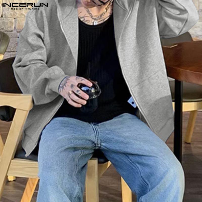 INCERUN Bărbați Toamnă Fermoar Mânecă lungă Hanorace cu glugă Hanorace casual