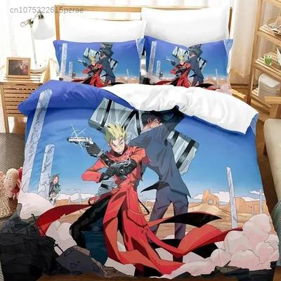 Anime TRIGUN STAMPEDE Bedding Set Printed Bed Set With Pillowcase Bed Duvet Cover Soft Queen King Size Bedclothes Home
