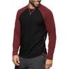 Men'S Button Up Long Sleeved Fashionable Casual Sports Top