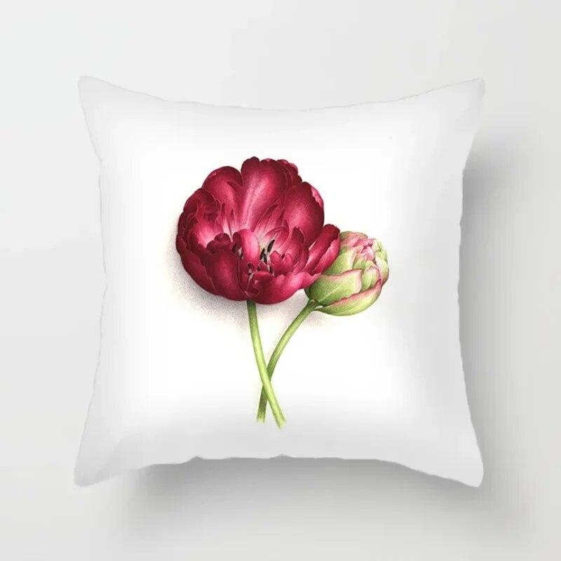 45X45CM Beautiful Flower Peach Skin Pillowcase Living Room Sofa Office Seat Lumbar Cushion Car  Cover Home Decoration