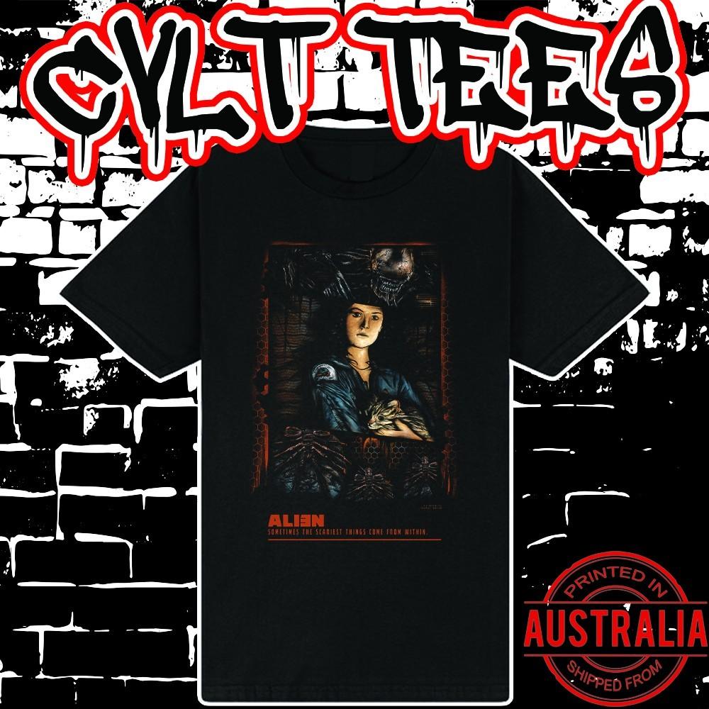 Alien Movie Shirt ~ Premium Black Gildan Cotton Tee Unisex T-Shirt