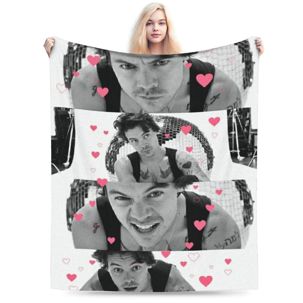 Super Soft Harryed Stylesed Kiss All the Time Throw Blanket Premium Fleece Flannel Blanket Fuzzy Plush Blankets All Season Use