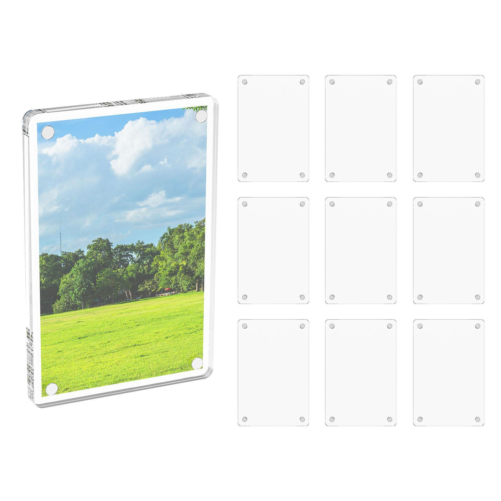 

10pcs Acrylic Magnetic Frame Clear Fridge Magnet , Double Sided Photo Frame Refrigerator Magnet Picture Frame For Instant Camera білий