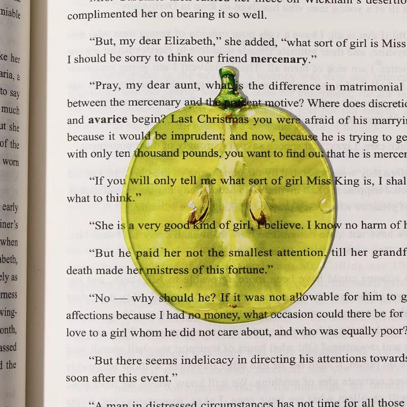 Acrylic Grape Tomato Apple Bookmark – Cute, Transparent, High-End Student Gift and Reading Marker
