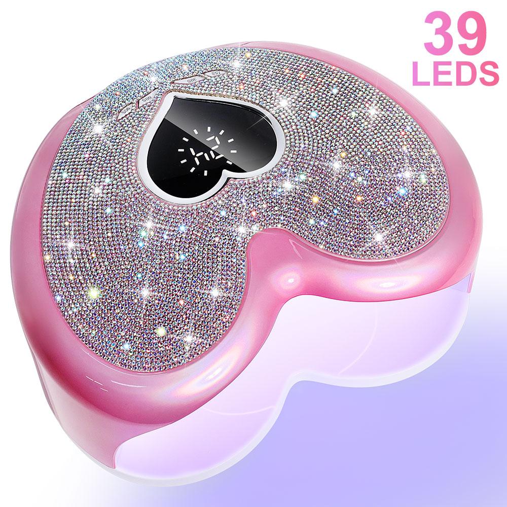 

96 Вт перезаряжаемая светодиодная УФ-лампа для ногтей и фрезер для ногтей на 35000 об/мин с бриллиантами в форме сердца для полировки и сушки маникюра EU